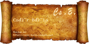 Csór Béla névjegykártya